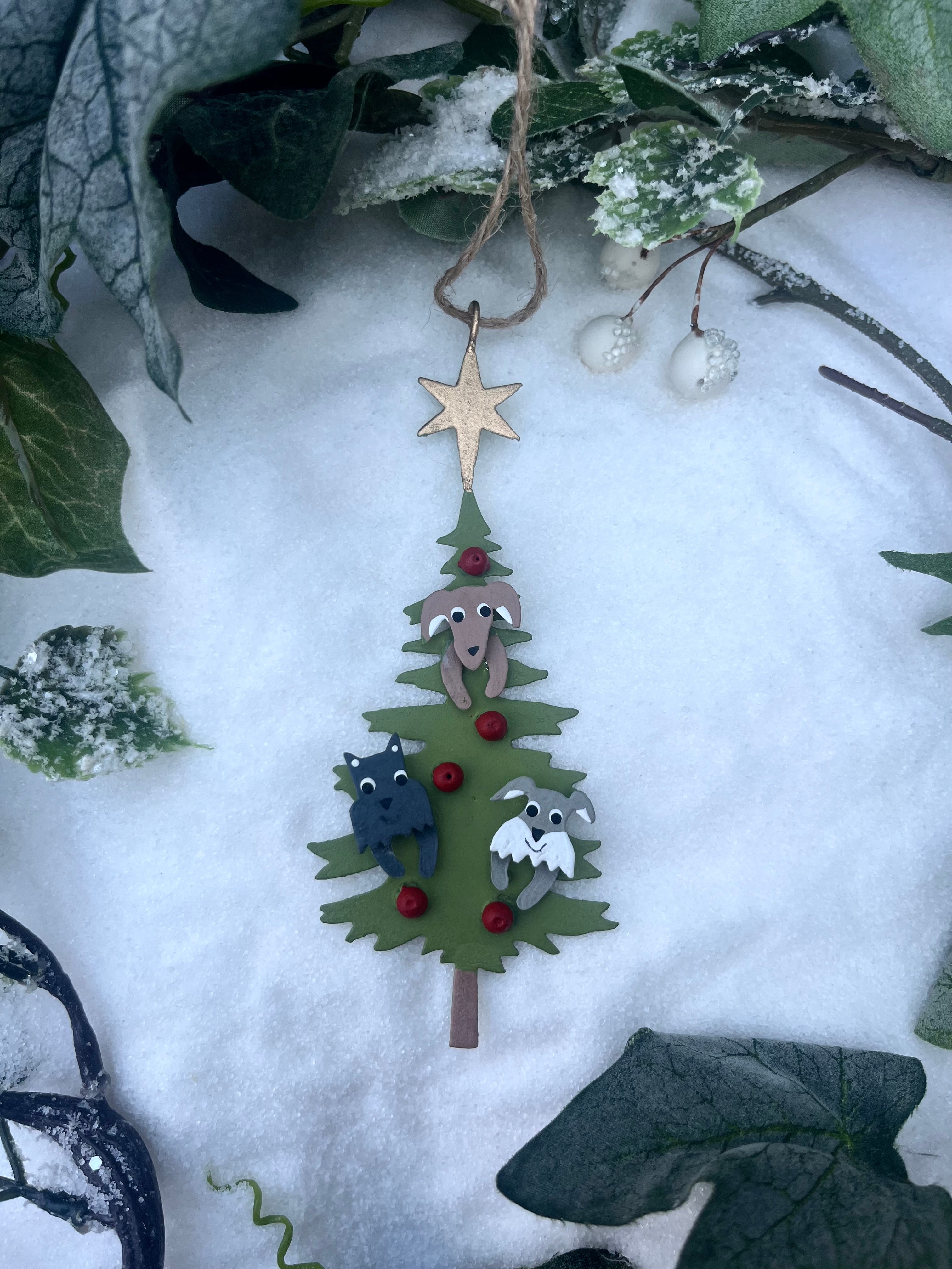 Dogs in Xmas Tree